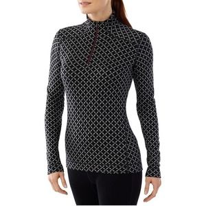 SmartWool Marino Wool Black Grey X Design Half Zip Pullover Sweater Medium